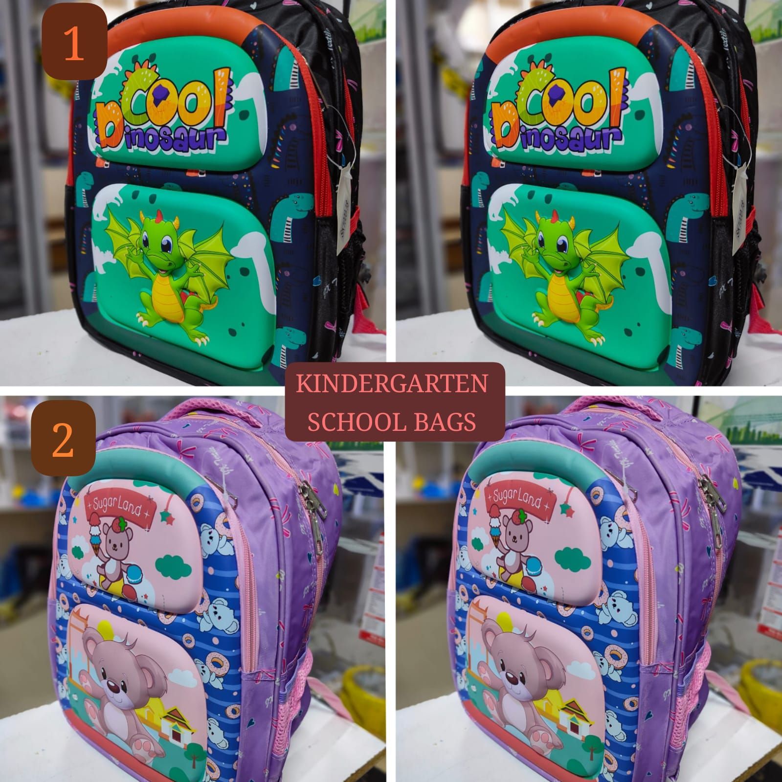 Cartoon themed school bags / backpacks ▪️Kindergarten backpack ▪️Size: 28*24*16cm ▪️Price : offfer ▪️Available at the Shop‼️‼️