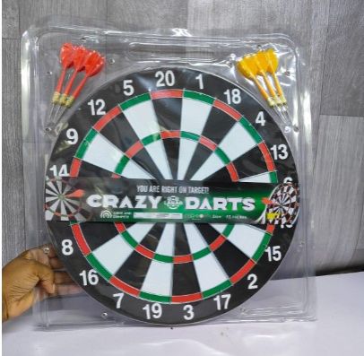 DART  OFFER!! Dart Board Game Set - 15'' Double Sided Usable Dartboard with FREE 6 Steel Tip Darts, Excellent Indoor & Outdoor Party Game