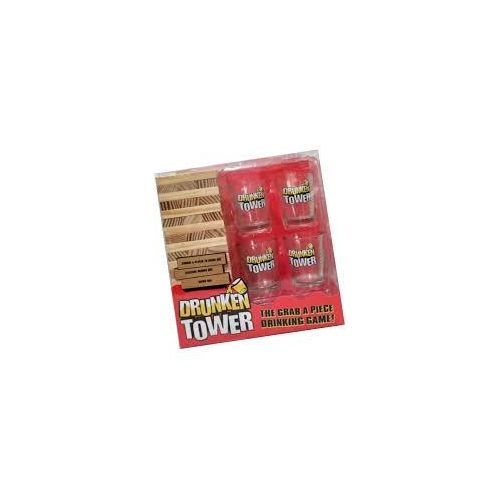 JENGA GAME DRUNK TOWER JENGA Drunken Tower Jenga Wooden Building Blocks Game DRUNKEN TOWER GAME. This game is an exciting twist to your old stacking up game.