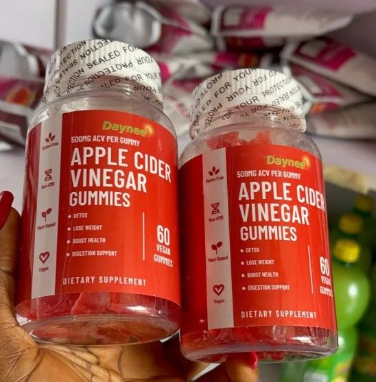 Apple Cider Vinegar (500mg) | Dietary Vinegar For Detox 500mg Sexy Look Detox, Cholesterol, and Energy Vitamins B9 and B12 Promotes Sexy Body ACV Gummies