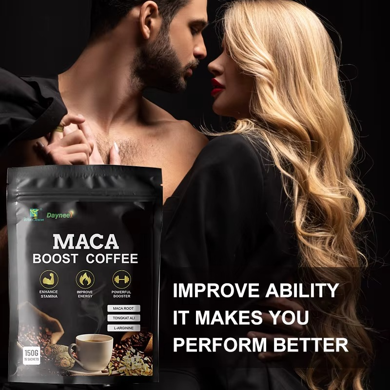 Male Maca Coffee Herbal Organic Naturally Tongkat Ali Root Improve Fertility Men Energy Maca x power coffee for men male coffee