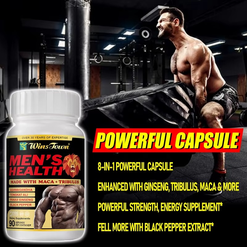 Male Fertility Capsule Supplements Herbal Booster Men's Health Vitality Black Maca Men Power Energy Pills for Men