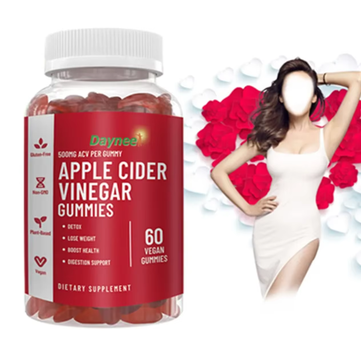 Daynee Apple Cider Vinegar Gummies For Detox, Weight Loss, Cholesterol & Energy