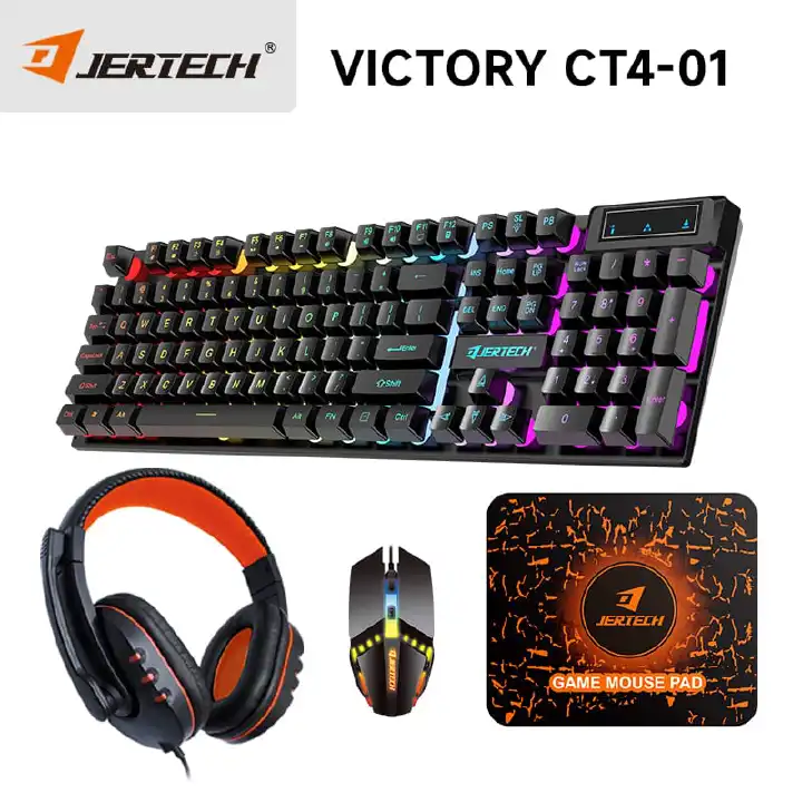 4 in 1 pc gaming keyboard mouse gaming headset set rgb led backlit with miuse pad, headphones, keyboard, for gamers