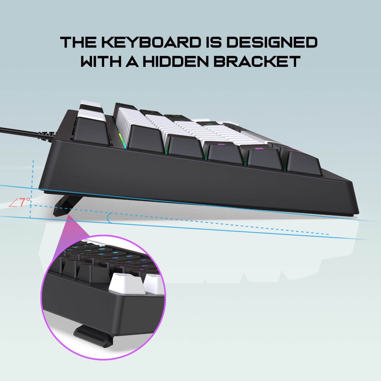 wired gaming keyboard mechanical feel esports RGB light up keyboard 87 keys computer office gaming keyboard usb backlit keyboard