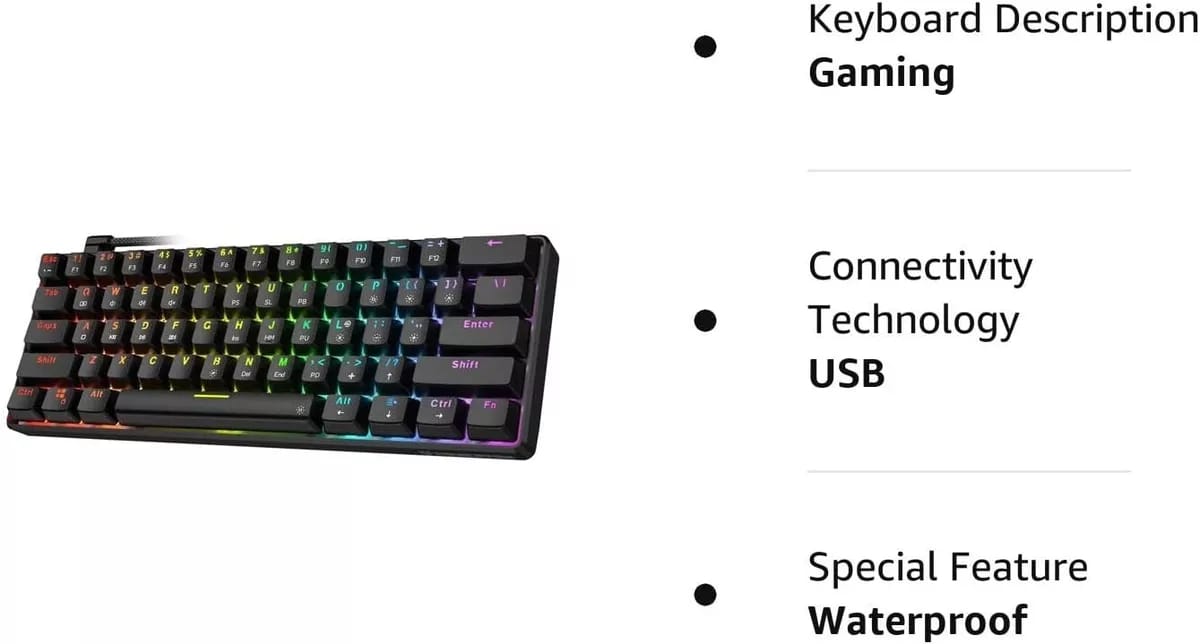 Mechanical keyboard compact LED backlit wired gaming mechanical keyboard for gamer rgb lights mechanical mini gaming keyboard
