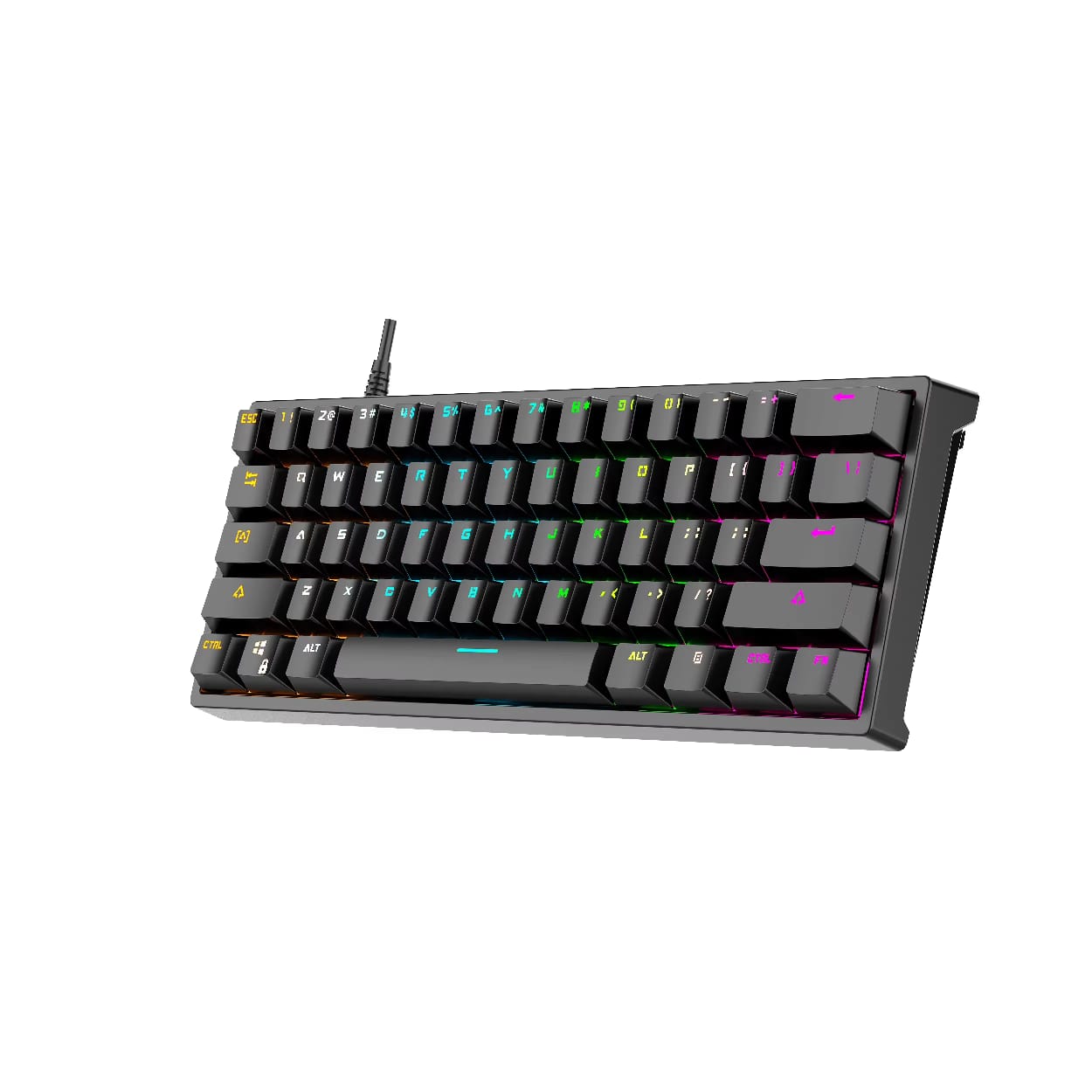 Mechanical keyboard compact LED backlit wired gaming mechanical keyboard for gamer rgb lights mechanical mini gaming keyboard
