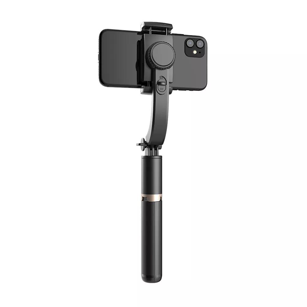 portable q08 gimbal single axis stabilizer folding antishake gimbal tripod for smartphone selfie extendable features for camera use