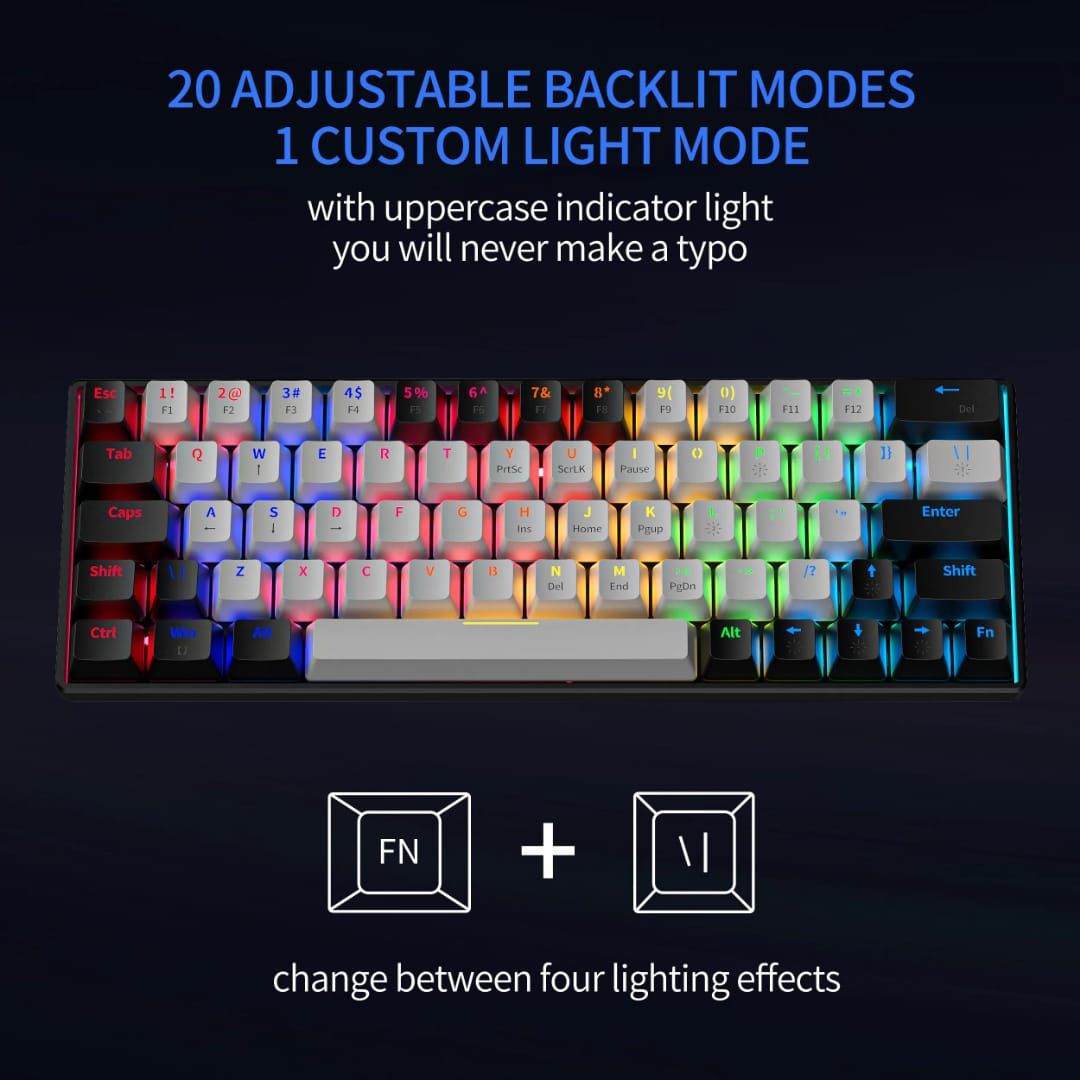60% mechanical gaming keyboard RGB LED Backlit Gamer type c gaming keyboard, mechanical computer gaming keyboard
mini game keyboard black and white