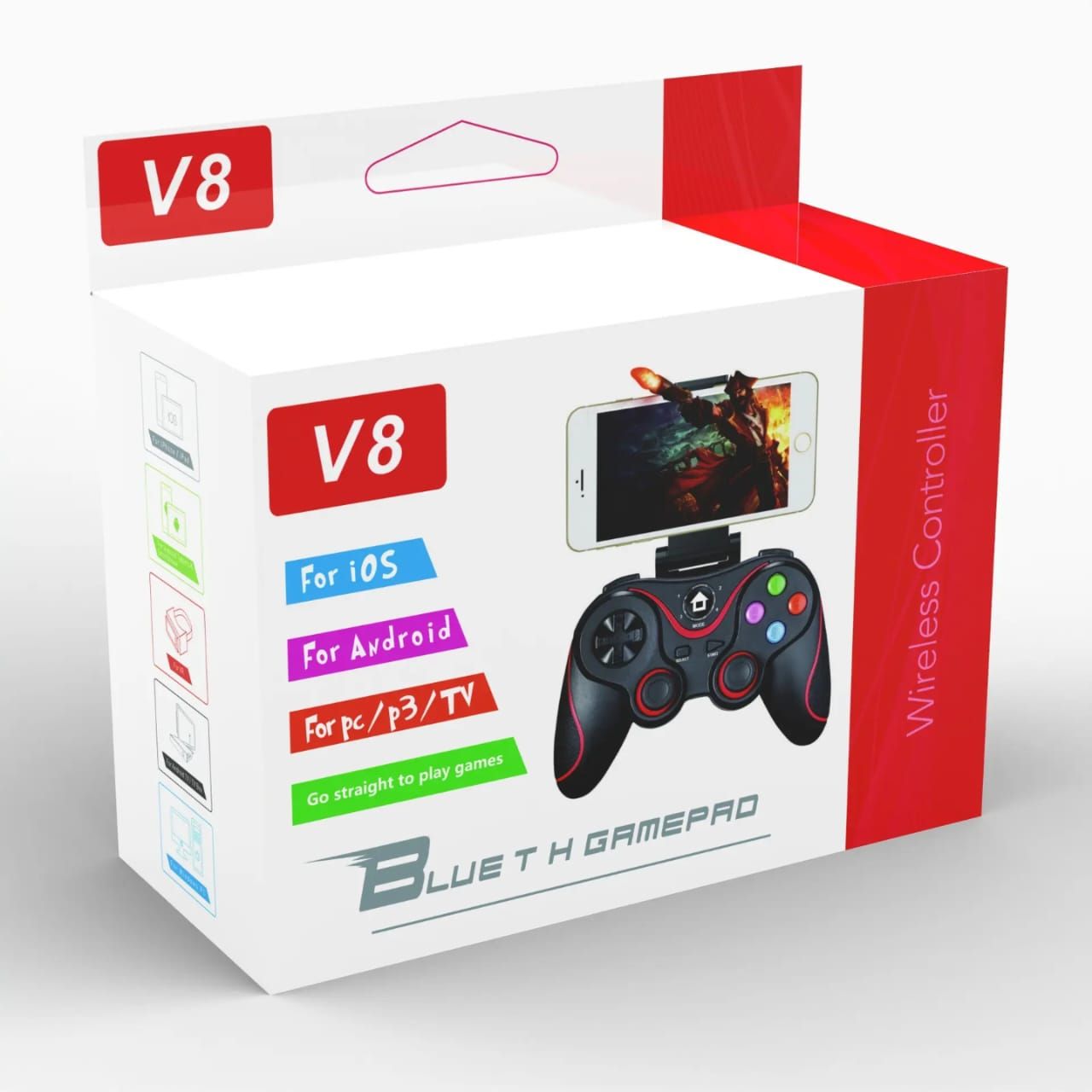 Bluetooth game console controller 2.4g wireless  BT game controller for switch PC Android phone IOS Tablet Smart TV PS3 PS4 game pad joystick control with turbo vibration