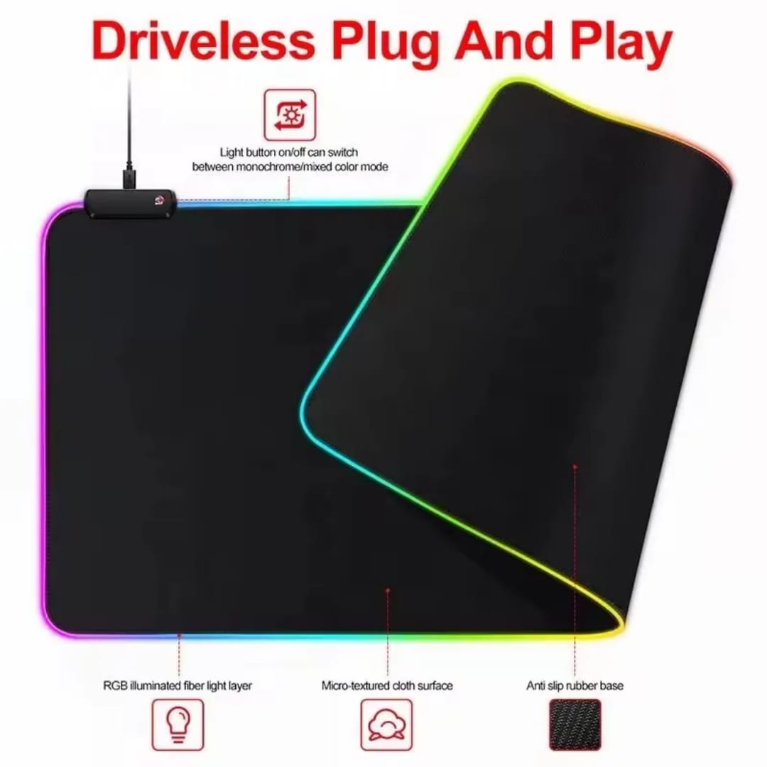RGB light Mouse pad colorful desk mat waterproof gamer gaming mouse pad gaming mat 800mm long, extra large extendable LED mousepad computer and pc gamers rgb  design non slip pad, laptop keyboard mat