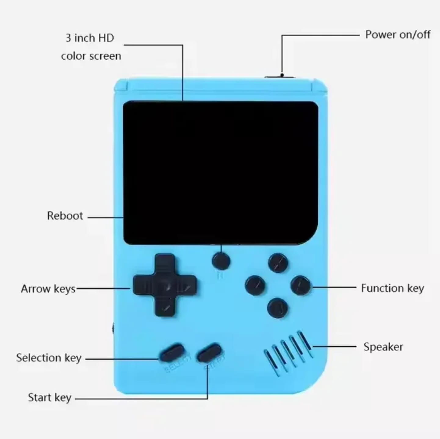 hot sale super retro portable handheld gaming console for kids with super mario games, over 500 games, kds video game player