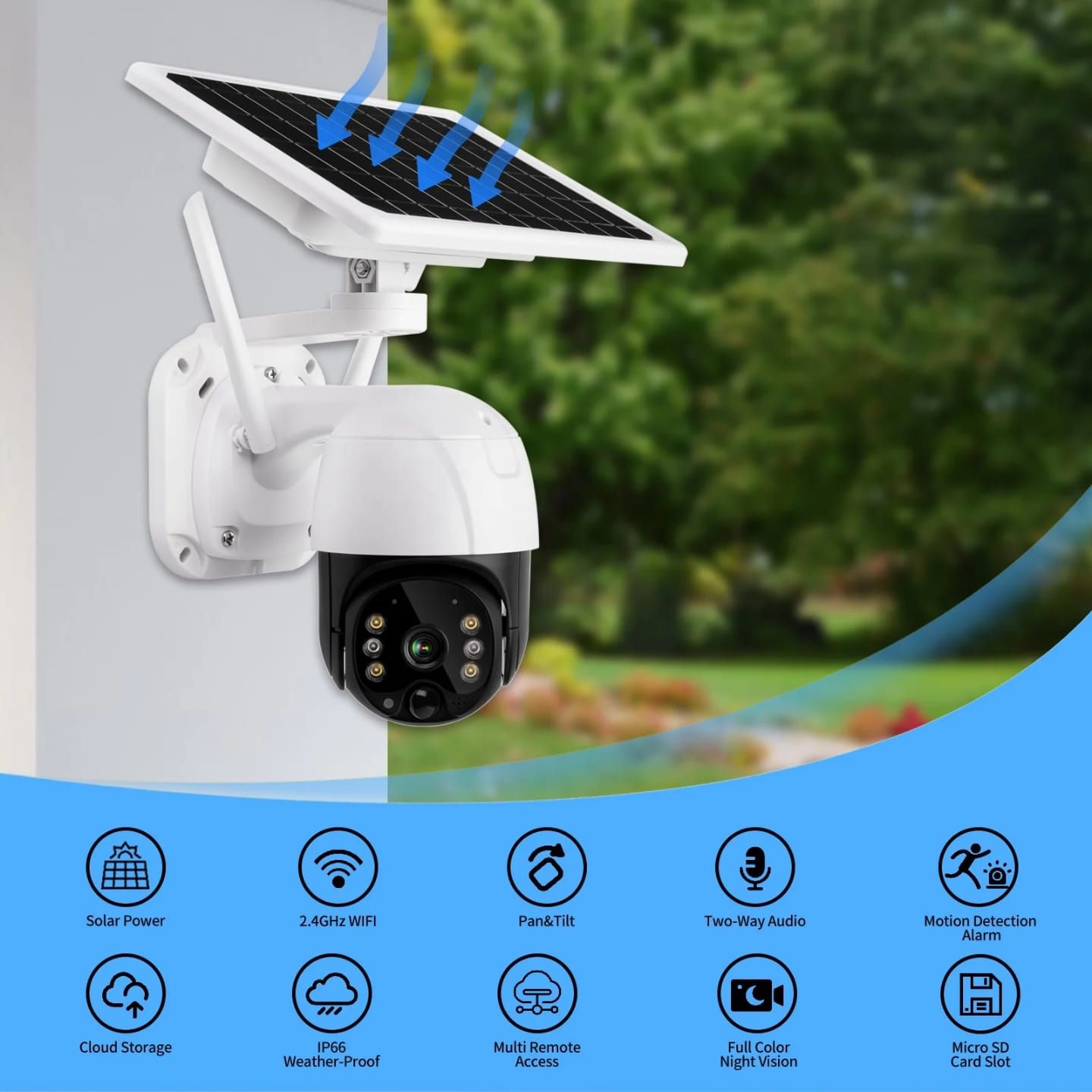 Outdoor 4G Solar Remote viewing security camera with night vision, two-way audio communication solar CCTV camera 4g sim card
outdoor security camera 360 automatic human detection