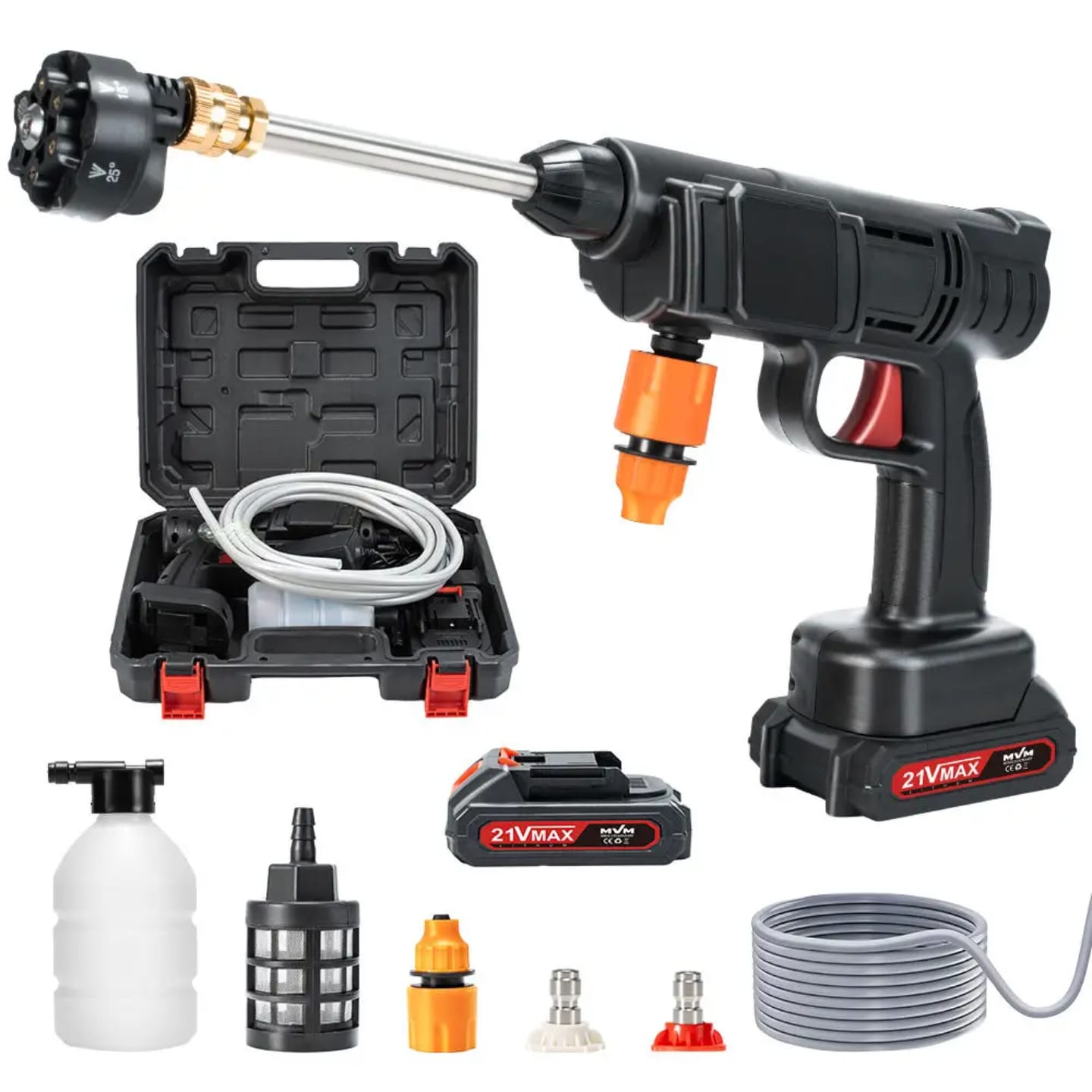 high pressure car washer gun handheld car washer gun, electric cordless battery car wash machine 48v 2 battries high quality portable electric washer gun for cars and home use