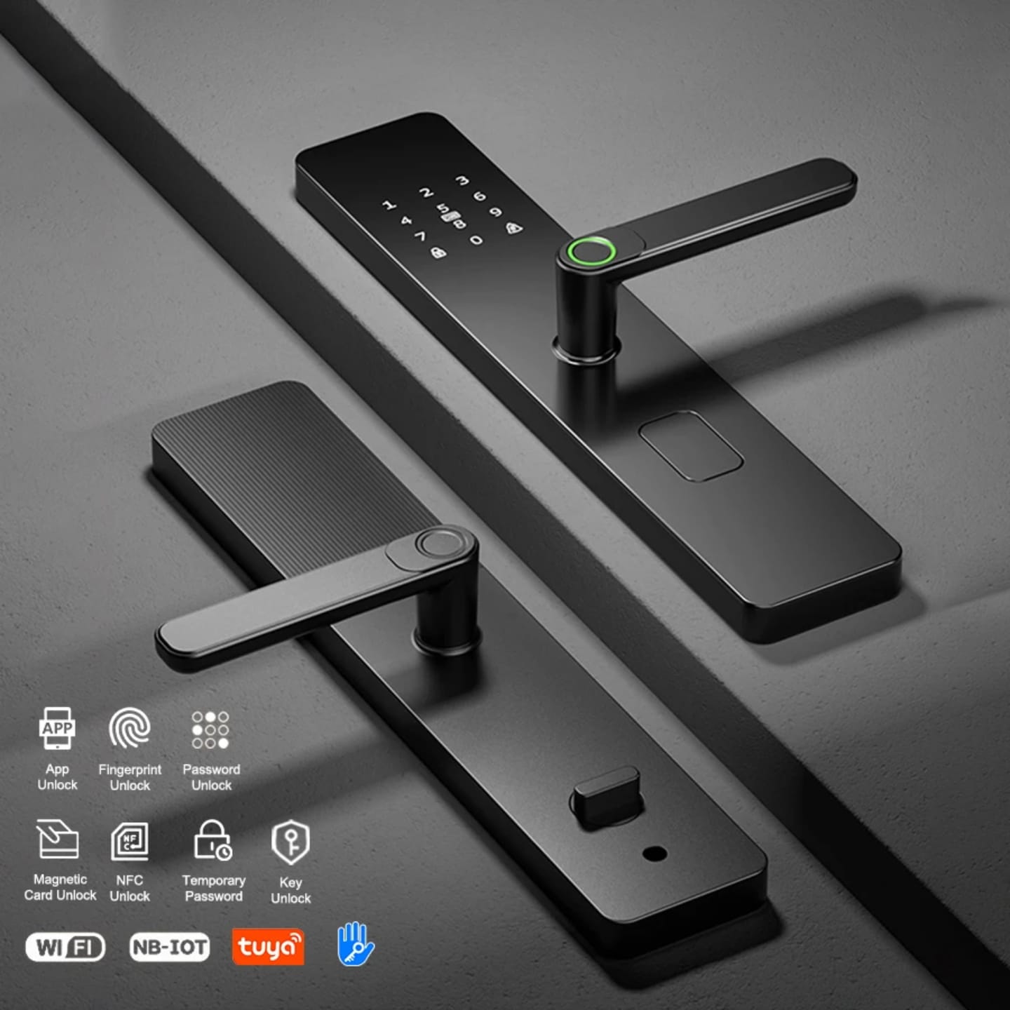 Tuya biometric smart digital locks with fingerprint unlock options, intelligent App controlled fingeprint AIRbnb smart locks for home office and hoyel locks, digital locks