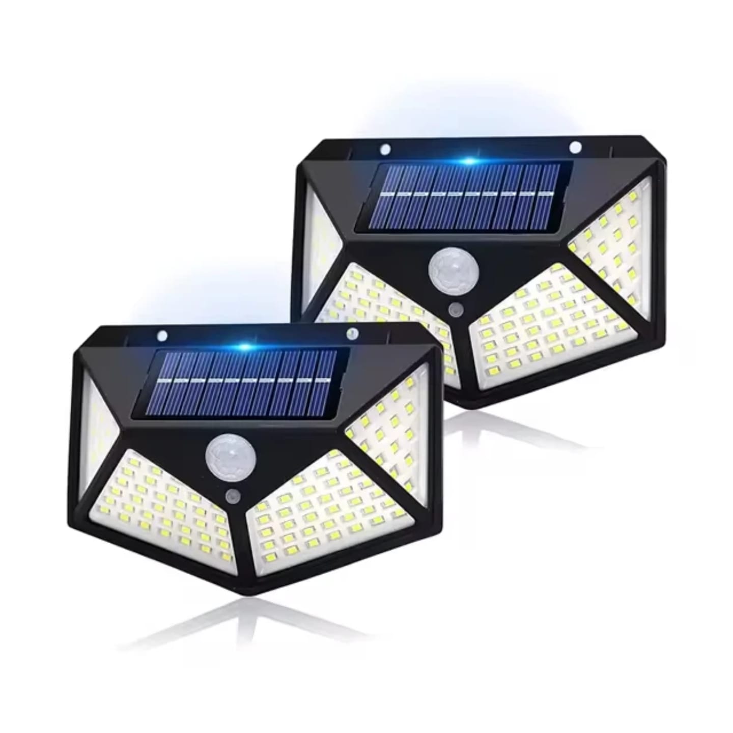 100 LED solar wall lamp Courtyard 4-sided light emitting solar lamp human body sensing outdoor wall lamps, solar security lights PIR courtyard 100 led solar flood lights