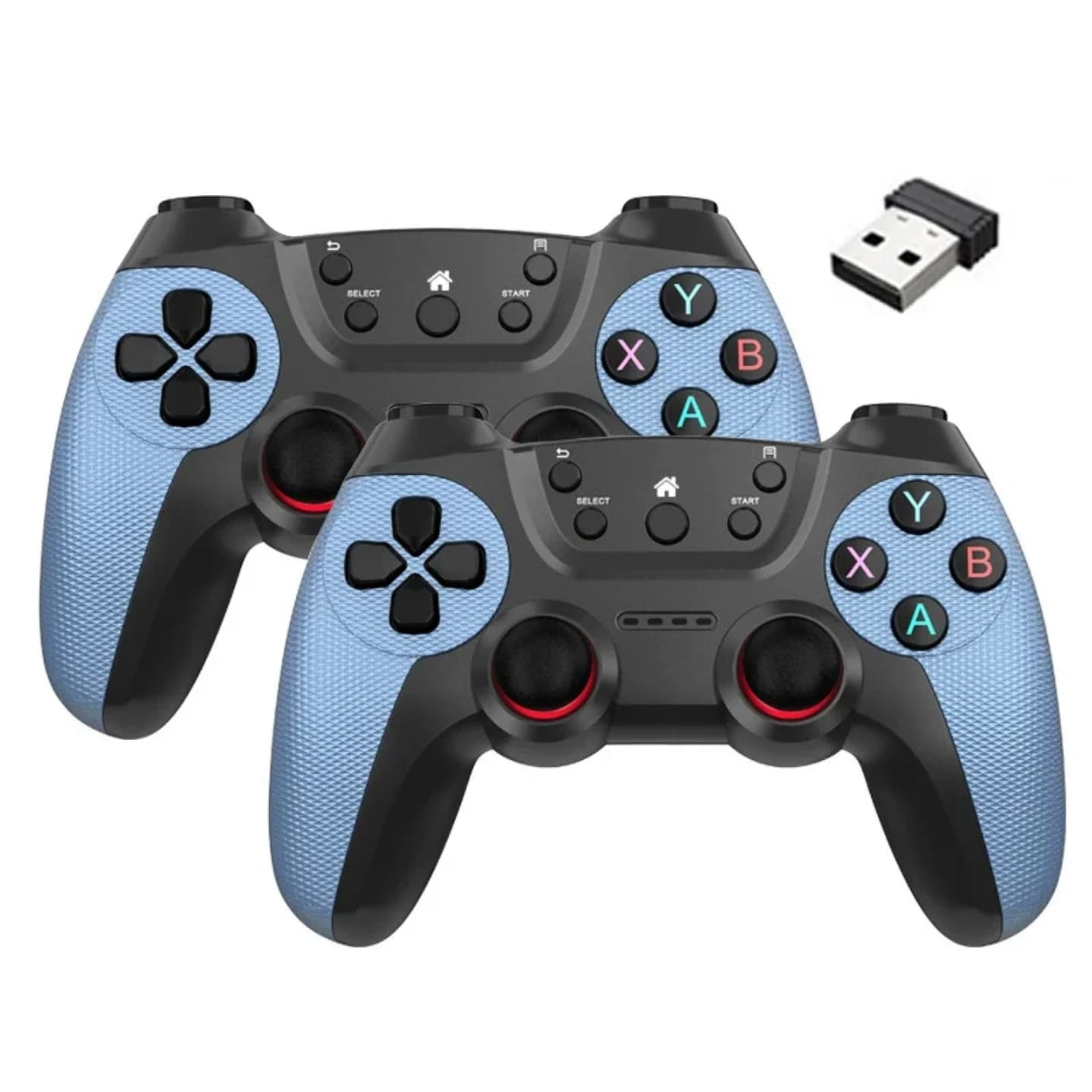 wireless game controller for PC, smart TV and playstations 2 controller wireless gaming pad with dongle compatible with all games