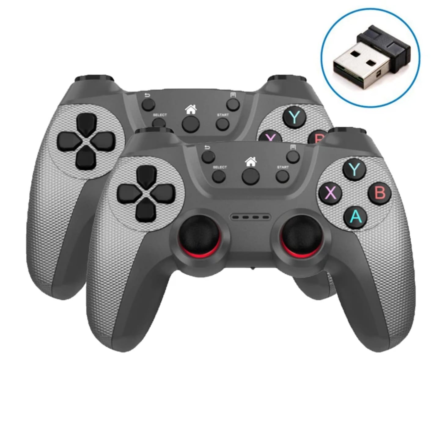wireless game controller for PC, smart TV and playstations 2 controller wireless gaming pad with dongle compatible with all games