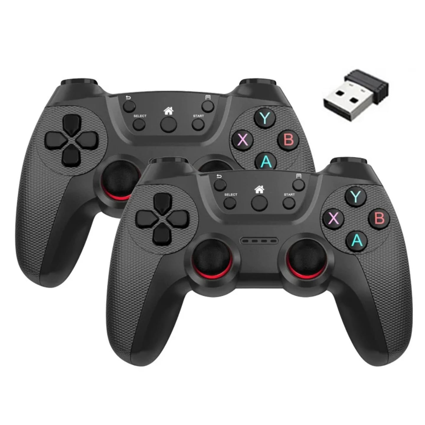 wireless game controller for PC, smart TV and playstations 2 controller wireless gaming pad with dongle compatible with all games