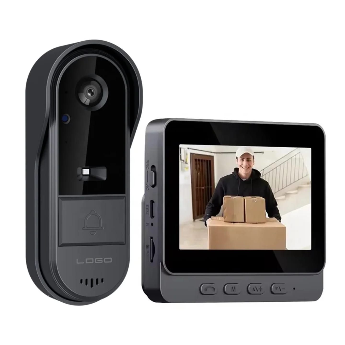 Wireless HD doorbell with night vision ip65 waterproof wide angle camera smart video door phone