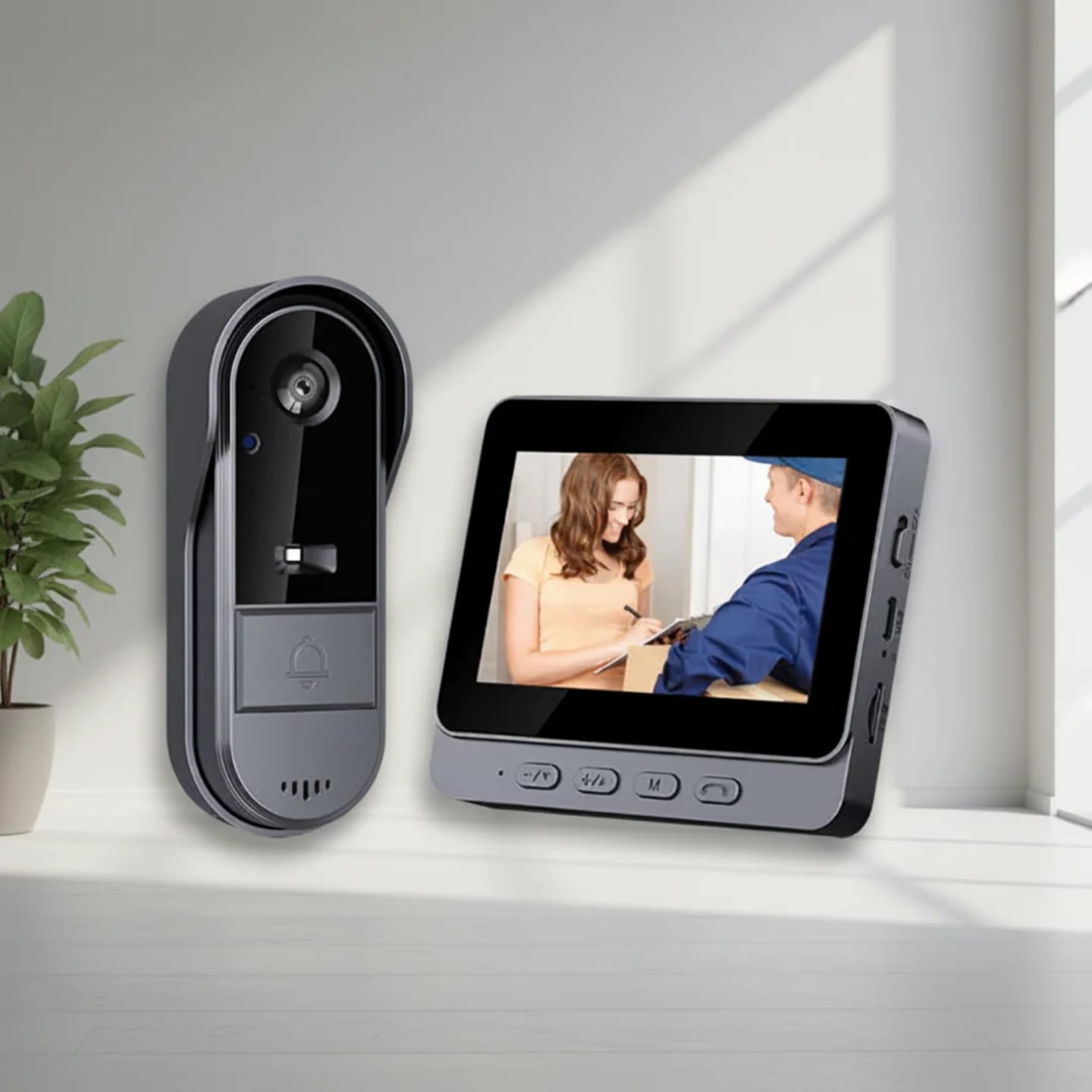 Wireless HD doorbell with night vision ip65 waterproof wide angle camera smart video door phone