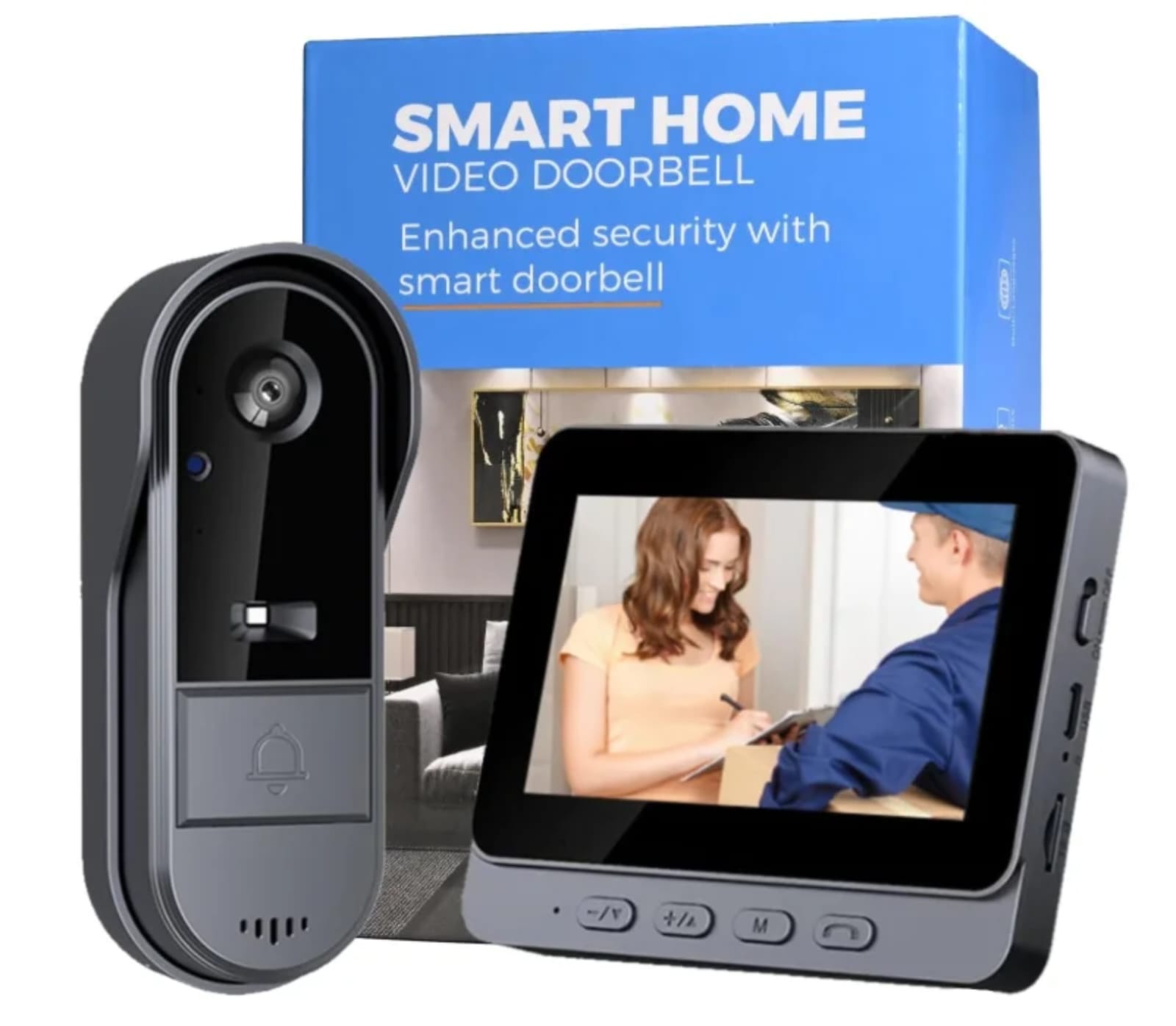 Wireless HD doorbell with night vision ip65 waterproof wide angle camera smart video door phone
