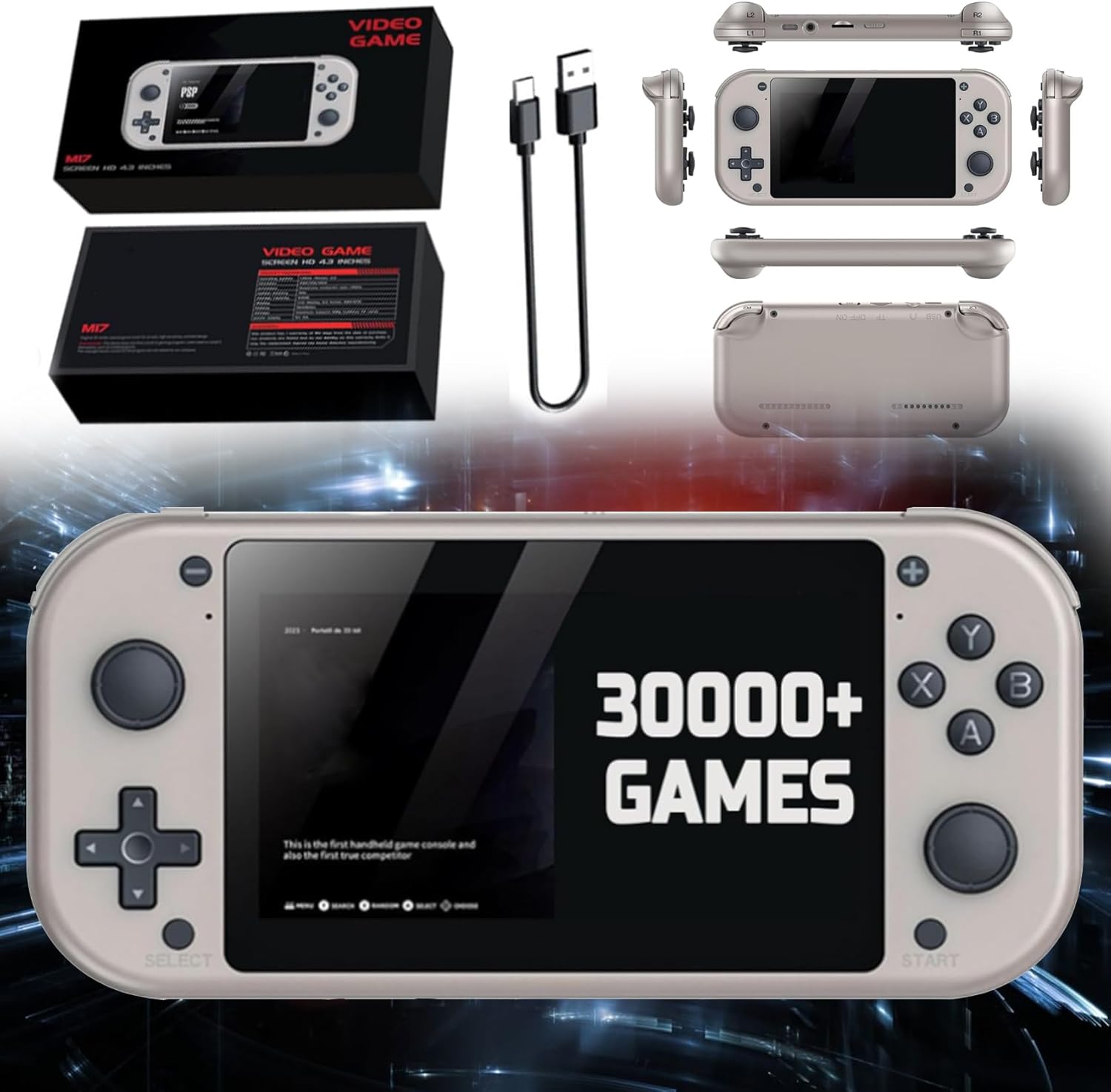 Portable Handheld game console m17 4.3 inch screen video game player gift HD screen classic gaming console PSP