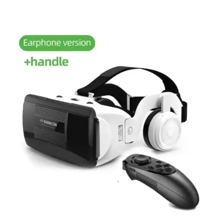 VR headset glasses box VR box android smartphone virtual reality glasses for gaming VR shinecon with headphones and controller gaming and videos