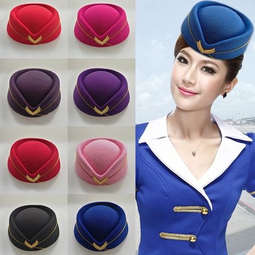 Fashion Women Stewardess Cap Uniform Plane/Stage Perform Hat Air Hostess Cap