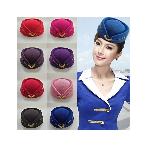 Fashion Women Stewardess Cap Uniform Plane/Stage Perform Hat Air Hostess Cap