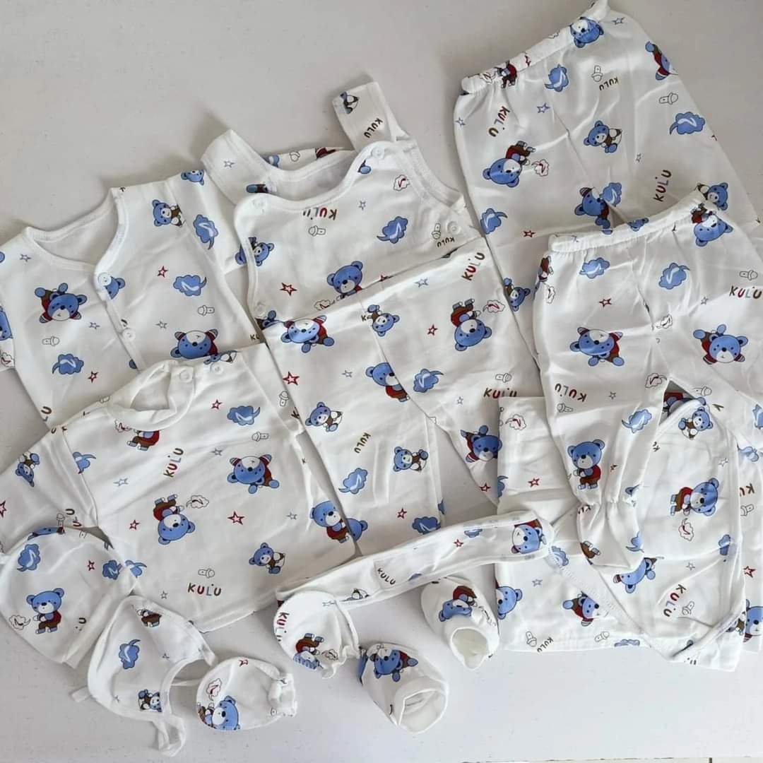 Luckystar 11-Piece Unisex Baby Receiving Clothes Set – Soft Newborn Essentials for Boys & Girls, Includes Bodysuits, Mittens, Socks & More – Perfect Baby Shower Gift for New Parents, Gender-Neutral Ou