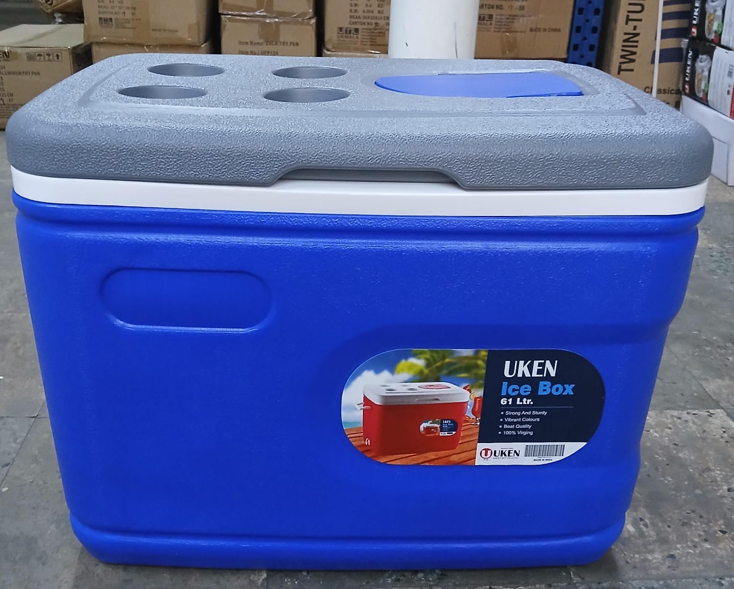 uken ice cooler box with superior double layer insulation cooler box for ice cream and other uses