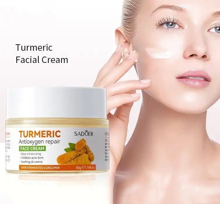 SADOER Turmeric Cream, Anti Acnes, Oil Control Tumeric Face Controls Oil, Moisturize, Smoothening, Fade Dark marks, Acne TreatmentCream