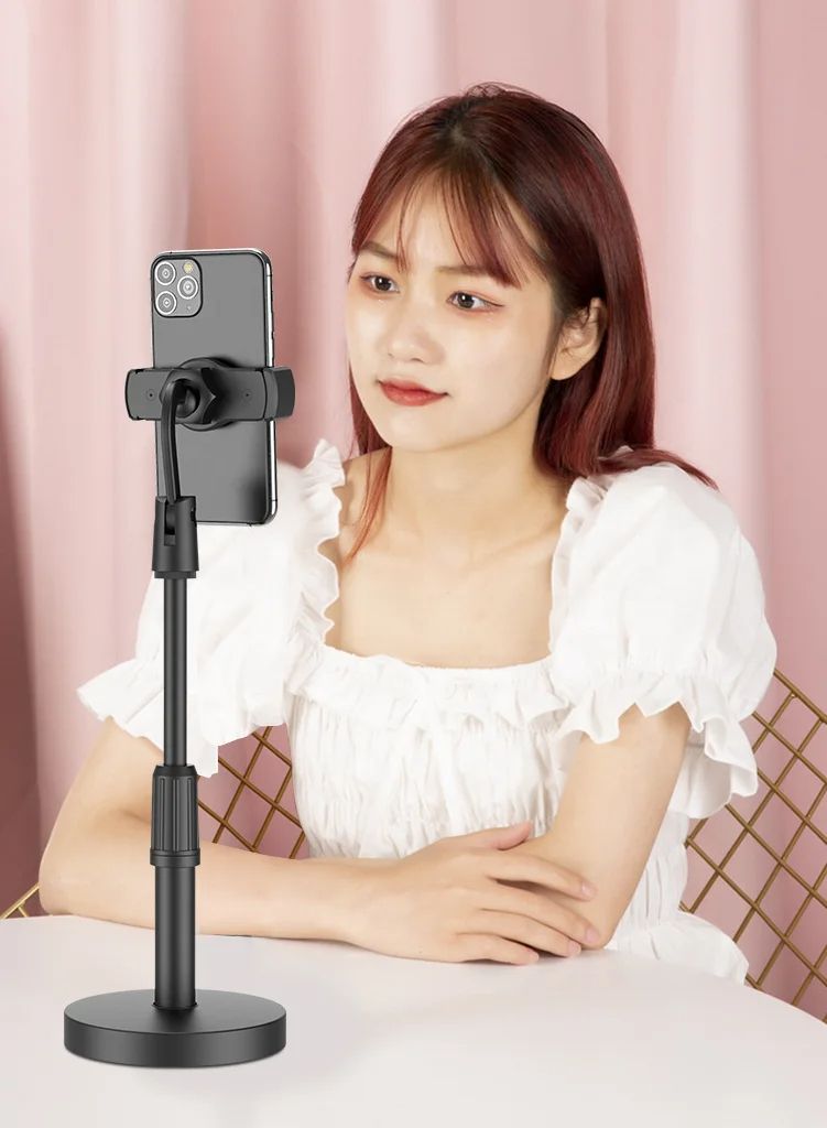 Multi-functional Retractable Mobile Phone Stand for Live Broadcast, Desk & Table Clip Mount - Adjustable Cell Phone Support Holder - Universal Compatibility