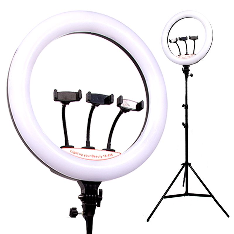 14-Inch Dimmable LED Selfie Ring Light Kit with 2.1M Adjustable Tripod Stand, 3 Phone Holders - Perfect for Live Stream, YouTube, Makeup, and Photography