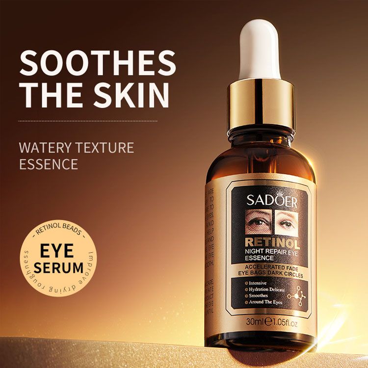 Retinol Eye Serum AntiWrinkle Fade Fine Line, Fade Eye Bags Remove Dark Circles Retinol eye Serum Smooth Face Eye Serum