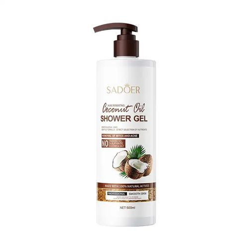 Sadoer Coconut Oil Shower Gel Body Wash – Nourishing, Moisturizing, Fragrant Cleanser with Amino Acids for Dirt, Grease & Mite Removal