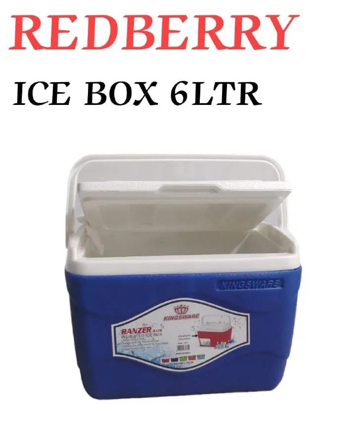 6L kingsware redberry Plastic insulated cooler box chiller 6L Primero ice Cooler Box 6L LITRES - 60hr Chiller 6Litres cooler box with carrying handle