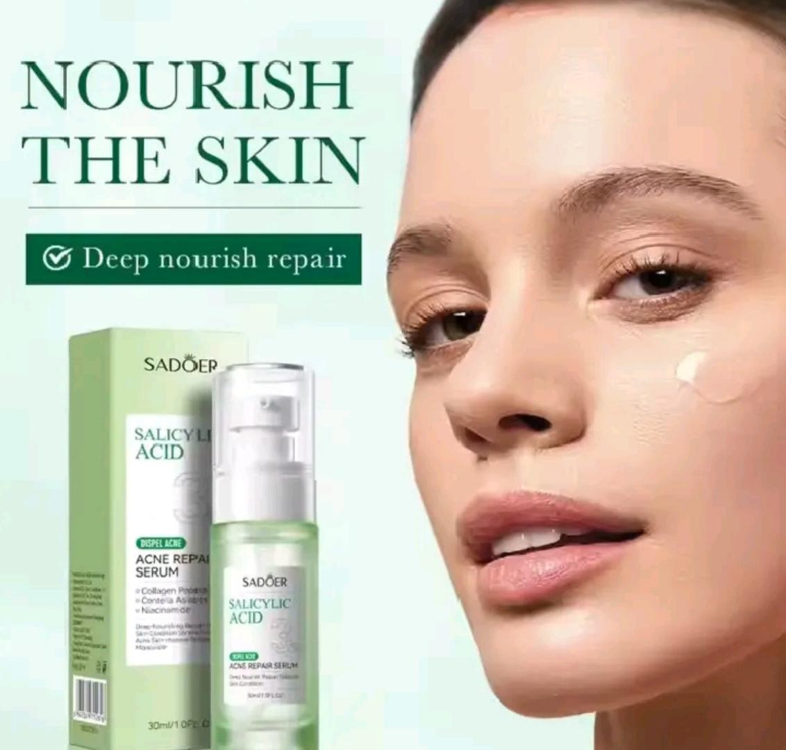 Sadoer Face Serum, Salicylic Acid Repair Serum with 3% Salicylic Acid, Collagen Peptide, Centella Asiatica and Niacinamide, Can add Vitamin C,Remove Acne, Moisturize, Improve Acne Scars, Shrink Pores