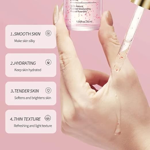 Sadoer Rose Essence Serum Face Serum Hydrating Serum for Face Anti Aging Moisturizing Beauty Serum Skin Care Serum Skin Rejuvenation Serum Hydration Serum Skin Care Products Self Care – 30ml