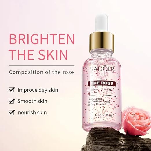 Sadoer Rose Essence Serum Face Serum Hydrating Serum for Face Anti Aging Moisturizing Beauty Serum Skin Care Serum Skin Rejuvenation Serum Hydration Serum Skin Care Products Self Care – 30ml