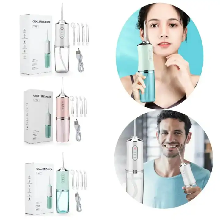 4 nozzles New Dental Water Jet Irrigator 1400rpm Teeth Cleaner USB Rechargeable Dental Floss Oral Irrigator