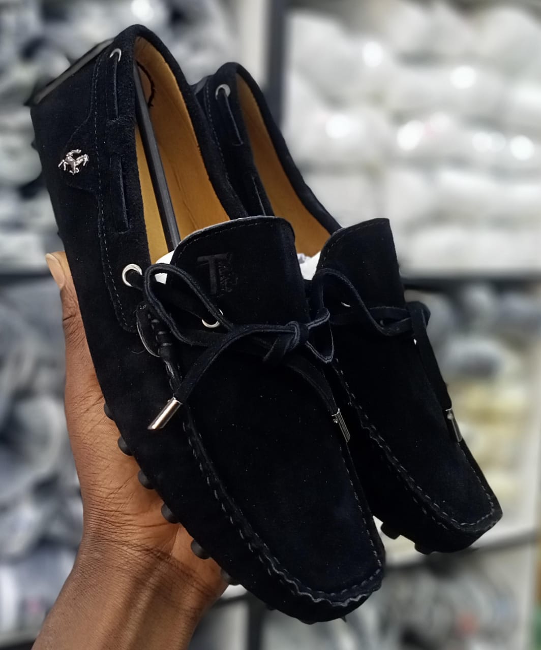 Men's suede leather rubber official loafers