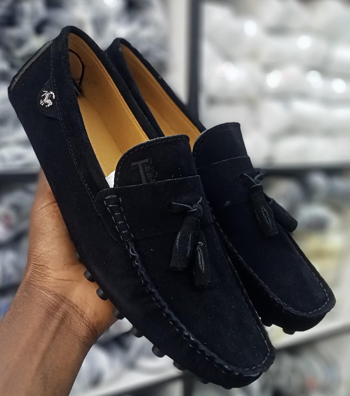 Official men's leather suede loafers