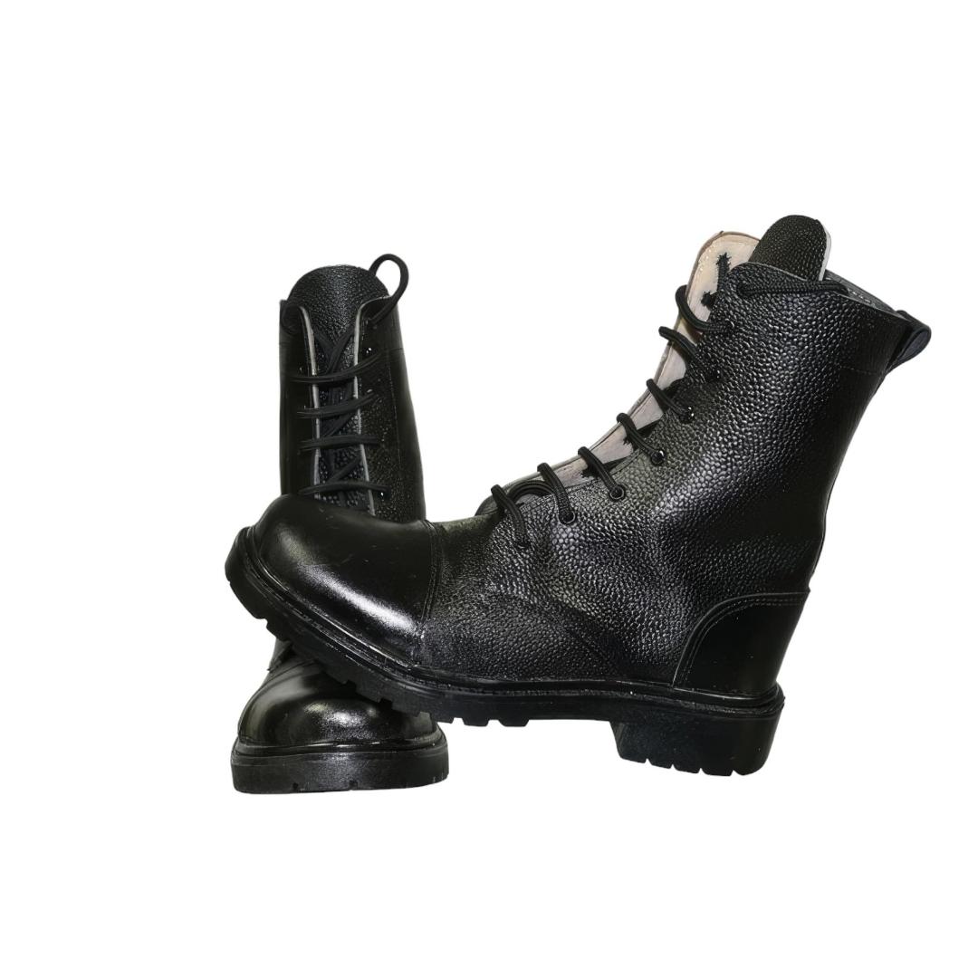 Men's Premium Leather Military Combat Boots - Durable, Comfortable & Stylish - Black