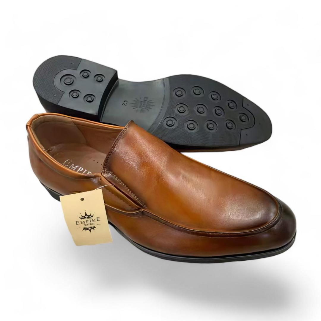 Premium Men's Black And Brown Leather Loafers With Non-Slip Rubber Soles Official Shoes