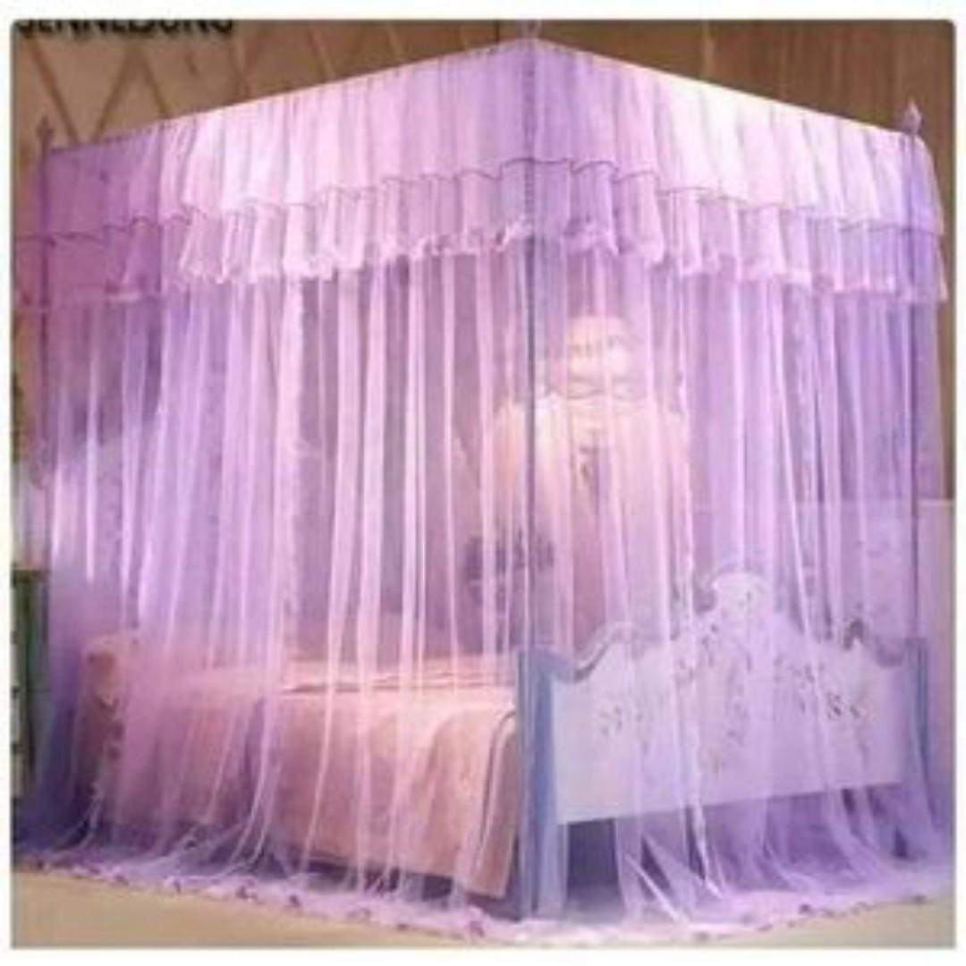 【 Promotion】4*6/5*6/6*6 4 stands mosquito net with Stand Mosquito Repellent Tent Bedding Accessories