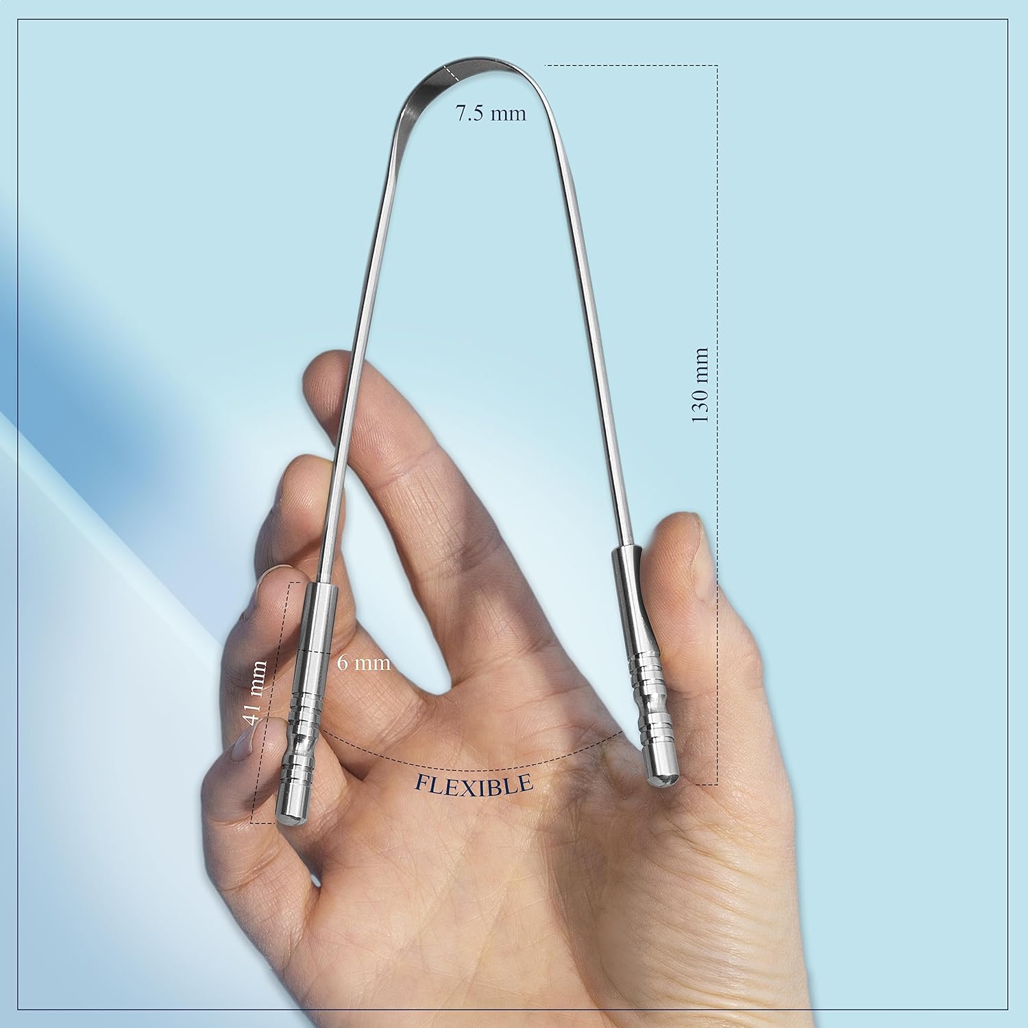Tongue Scraper Stainless Steel Metal Tongue Scraper for Tongue Cleaning and Reducing Bad Breath, Reusable