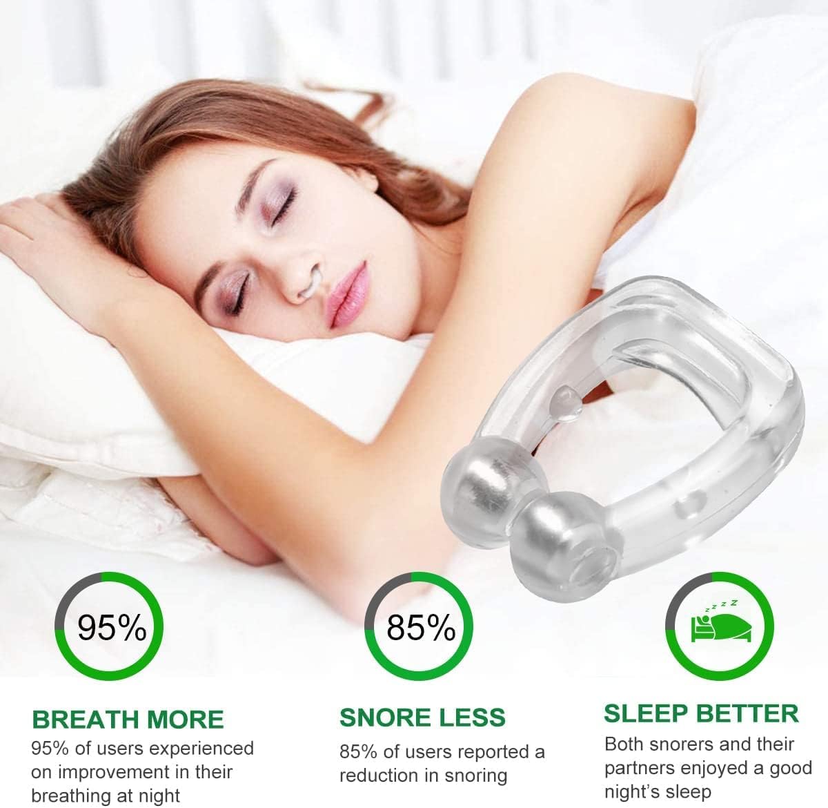 Anti Snoring Devices - Silicone Magnetic Anti Snoring Nose Clip, Snoring Solution - Comfortable Nasal to Relieve Snore, Stop Snoring for Men and Women