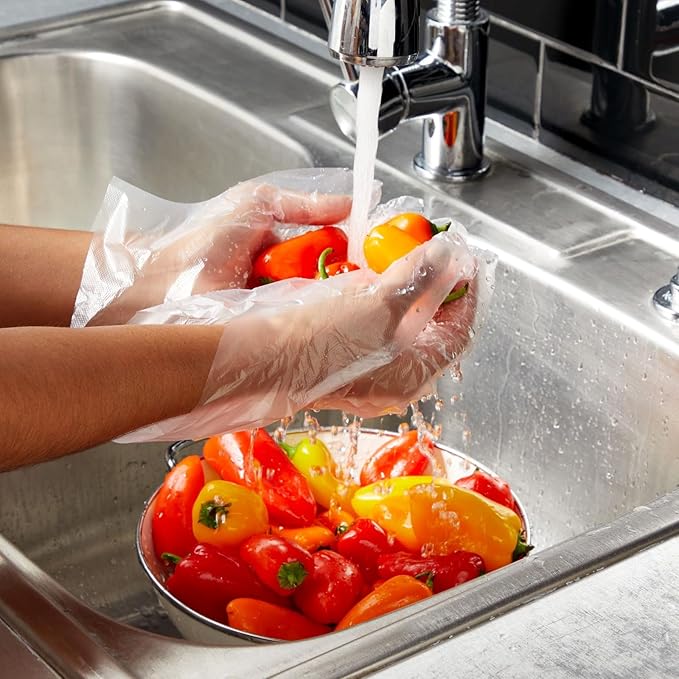 100-Pack Disposable Food Safe Gloves for Cooking, Kitchen Prep and Baking
